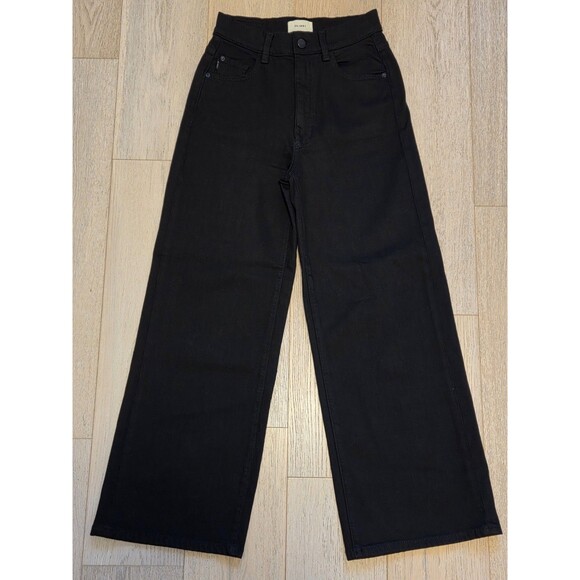 DL1961 Denim - DL1961 Hepburn Wide Leg 24x27 Jet Black High Rise Cropped